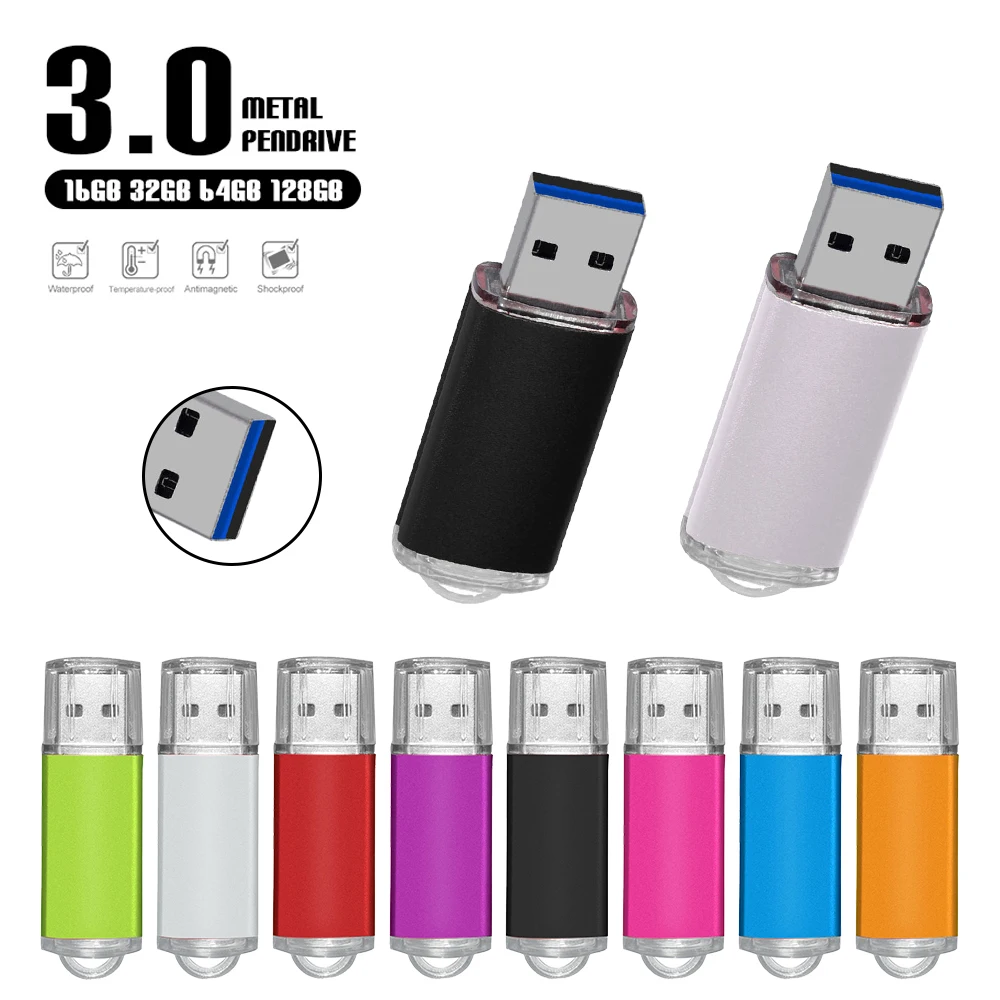 

New Creative USB 3.0 Flash Drive 128GB 64GB 32GB 16GB 8GB Pendrive Fashion 8 Colors U Stick Gift