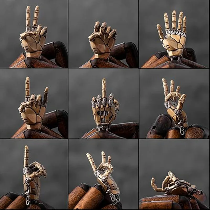 2026 New 5cm Robot Hand Yellow Collectible Mechanical Bionic Hand With Chain Movable Finger Joints Hand Charm Display Pendant