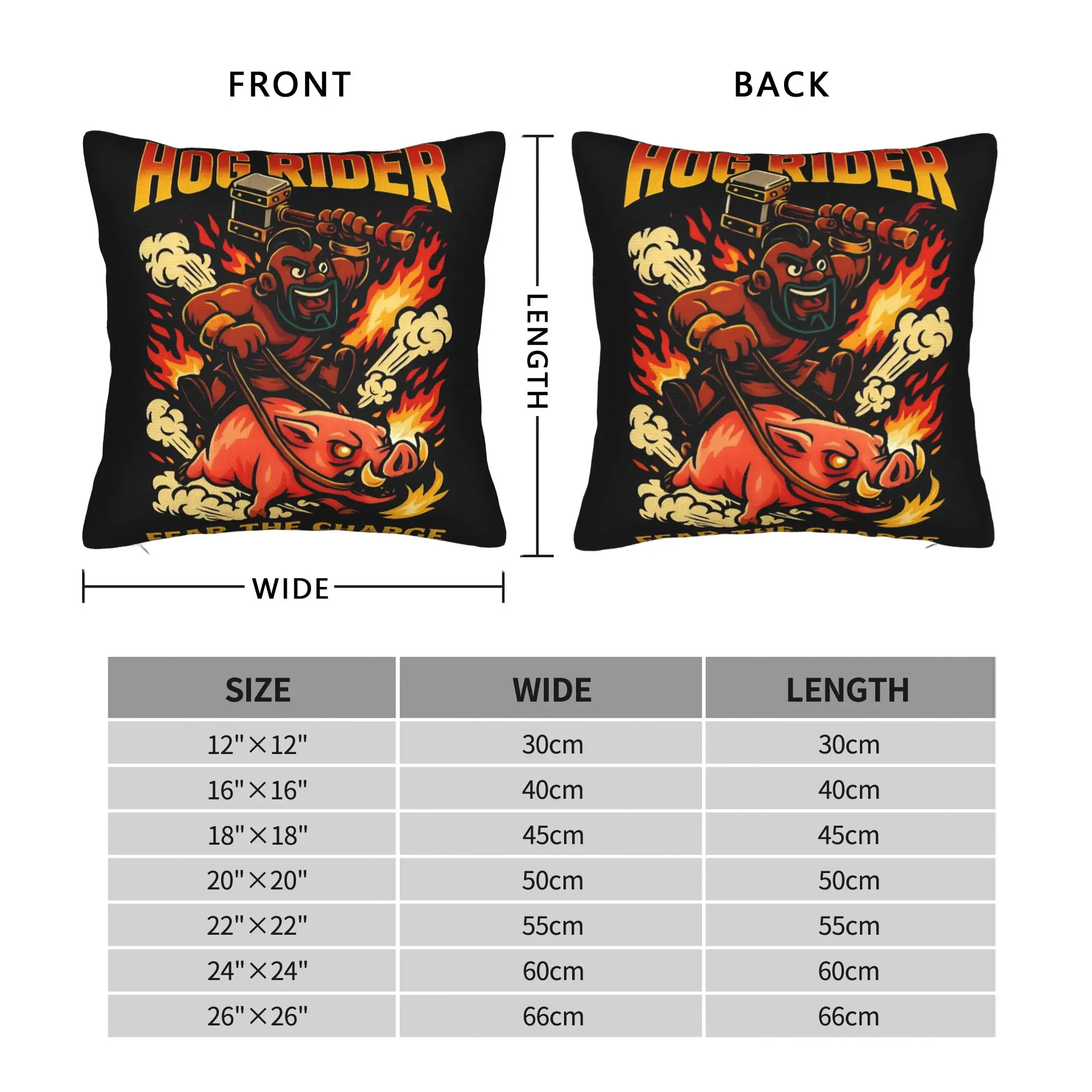 Hog Rider Clashes Royaleds المخدة غطاء وسادة مطبوعة غطاء وسادة رمية مزخرفة غطاء غرفة المعيشة مربع 45X45cm