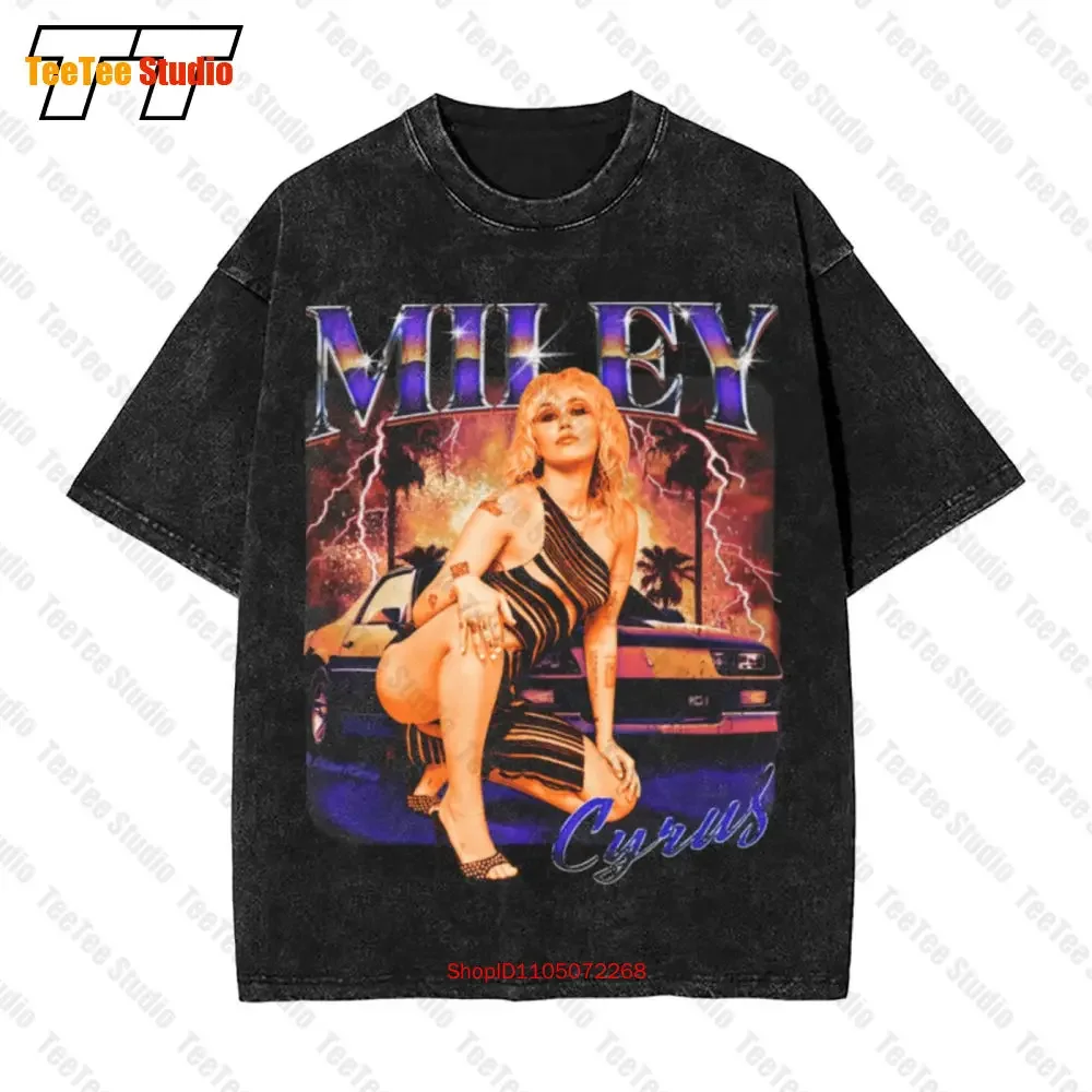Miley Cyrus Retro Vintage Oversized T-Shirt Plastic Hearts Angels IS6Y