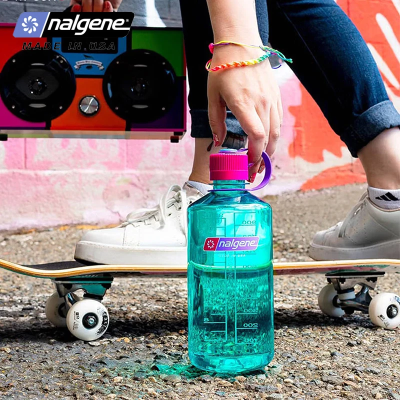 Nalgene 1L Narrow Mouth Water Bottle Tritan Leakproof Lightweight Durable Sports Cup for Hiking Camping Outdoor Travel Gym