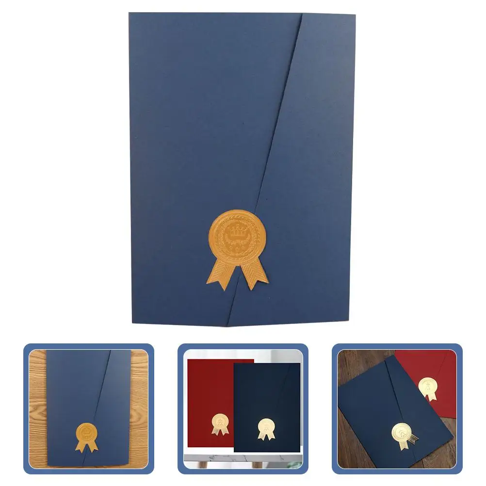 Certificate Cover A4 Red Horizontal Vertical Diploma Holder Protective Paper Folder Storage Office Home Use Award Frame