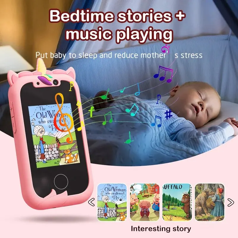 ألعاب بكاميرا للأطفال بشاشة لمس لعمر 3-12 سنة هاتف للأولاد والفتيات مشغل MP3 هدايا عيد الميلاد