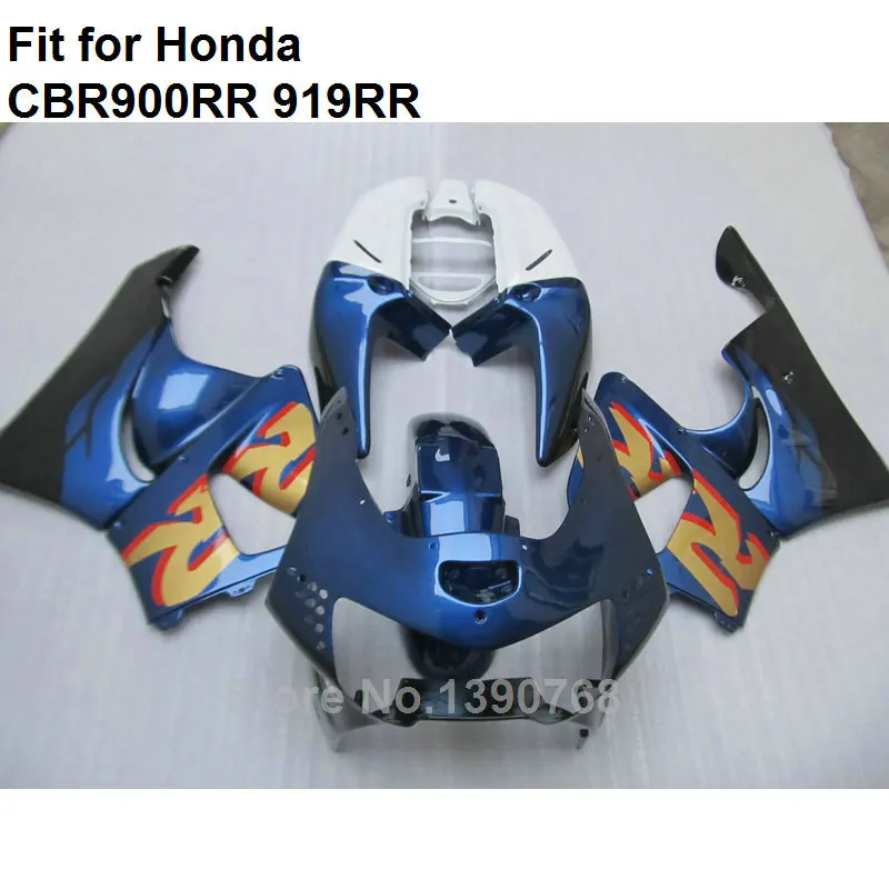 High quality ABS fairings for Honda dark blue white CBR900RR 1998 1999 fairing kit CBR 919RR CBR 900RR 98 99 HB23