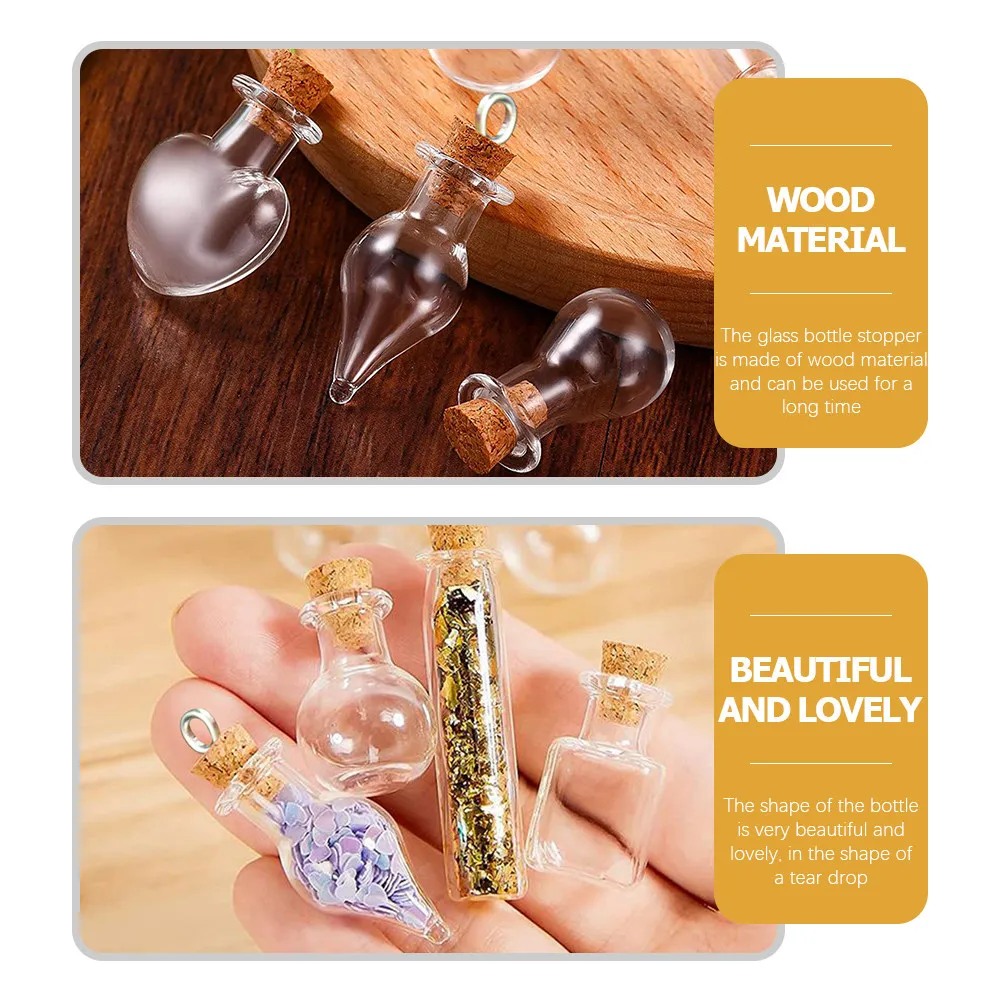 32Pcs Teardrop Shaped Mini Glass Bottles with Cork Stoppers Transparent Storage Craft Bottles for Sand Art DIY Wedding Gifts