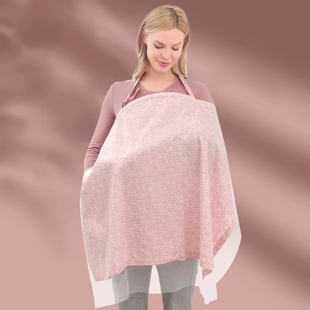 شبكة الرضاعة الطبيعية غطاء القطن قابل للتعديل في الهواء الطلق منشفة التمريض الكرتون تغذية غطاء عربة طفل بطانية