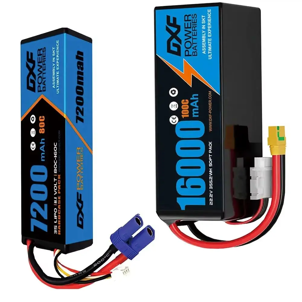 16000mAh 6S Lipo Battery 22.2V 100C 3S 7200mAh with EC5 XT90 XT60 TRX Plug For RC Helicopter Drone UAV FPV Boat Tank