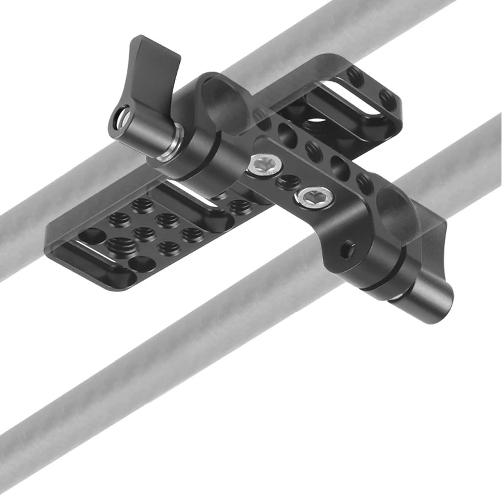 デュアル15mm,1/4〜20ロッド,ブライトブロック,フォトレールサポート,フォローフォーカス用,ダブルパイプクランプ