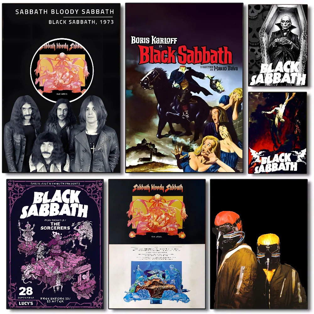 Poster Black S-Sabbath Band Anmie Poster HD art sticky wall waterproof home living room bedroom bar aesthetic decoration