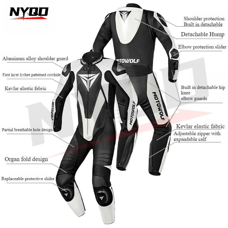 Motorcycle One-piece Leather Jacket Motorcycle Anti Fall Riding Protection Racing Suit Riding Protection Riding Suit
