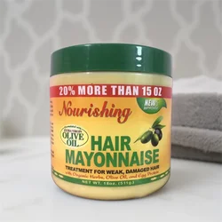 511g Nourishing Hair Mayonnaise Treament Relaxer for Weak Damaged Hair with Organic Herbs Olive Oil and Egg Protein Silky Smoo