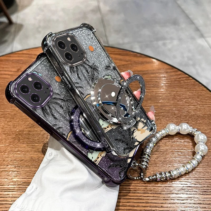 

16Pro чехол-браслет с покрытием из кокосовой пальмы для iPhone 16ProMax 16Pro 13Pro 15ProMax 15Pro 16 14 14Pro 13 15 чехол