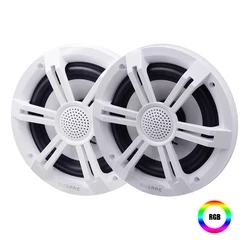 Marine RGB Speakers, 6.5-inch,150Watts*2-Way,2Pcs, White,IP66 Waterproof,Made for Boat Music Party