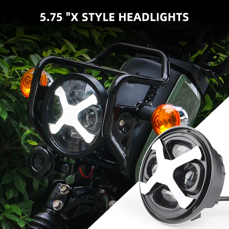 

Motorcycle headlights CC110 5.75 inch LED Headlight Suit for Cross Cub 110 JA60 (X Style white DRL Headlights)