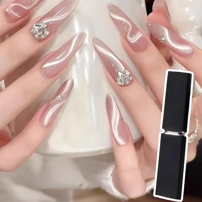 New Super Strong Dual-Headed Cat Eye Nail Magnet Nail Art Ribbon Effect With Protective Cover For French UV Gel Polish Pen 3D