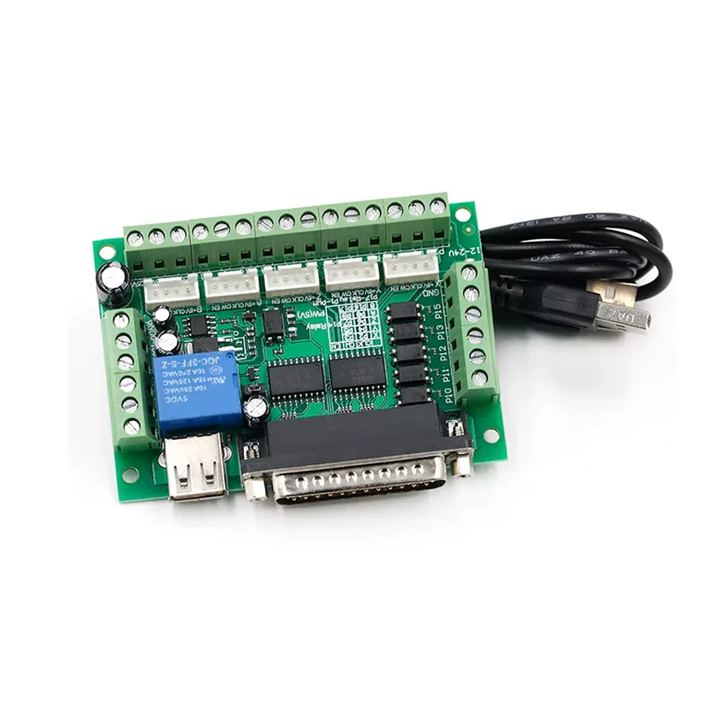 

HLTNC 5-осевой интерфейс коммутационной платы MACH3 с ЧПУ с USB-кабелем DB25 для контроллера привода шагового двигателя