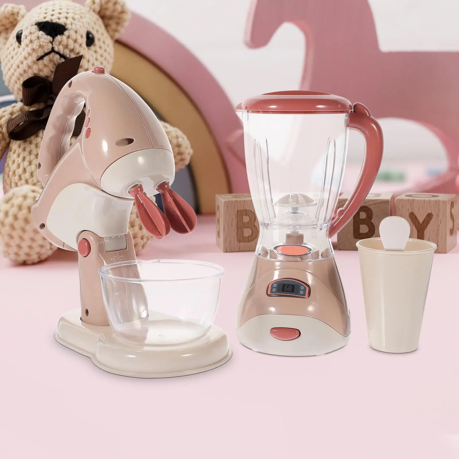 

1Set Pretend Play Mini Kitchen Appliance Simulation Juicer Mixer Educational Kids Role Play Creative Early Learning Sensory Set