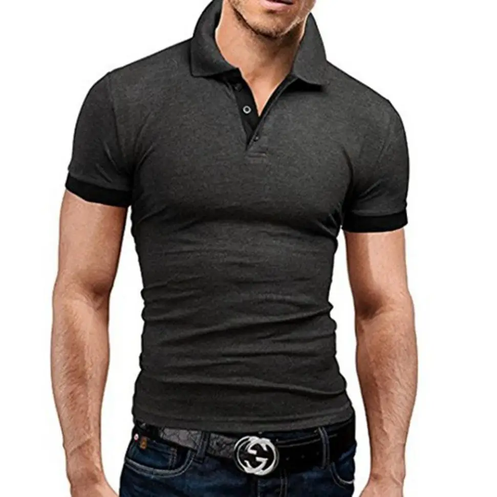 Summer New Business Casual Work Polo Shirts Solid Men Slim Versatile Simple Korean Streetwear Fashion Basic Short Sleeve Tops