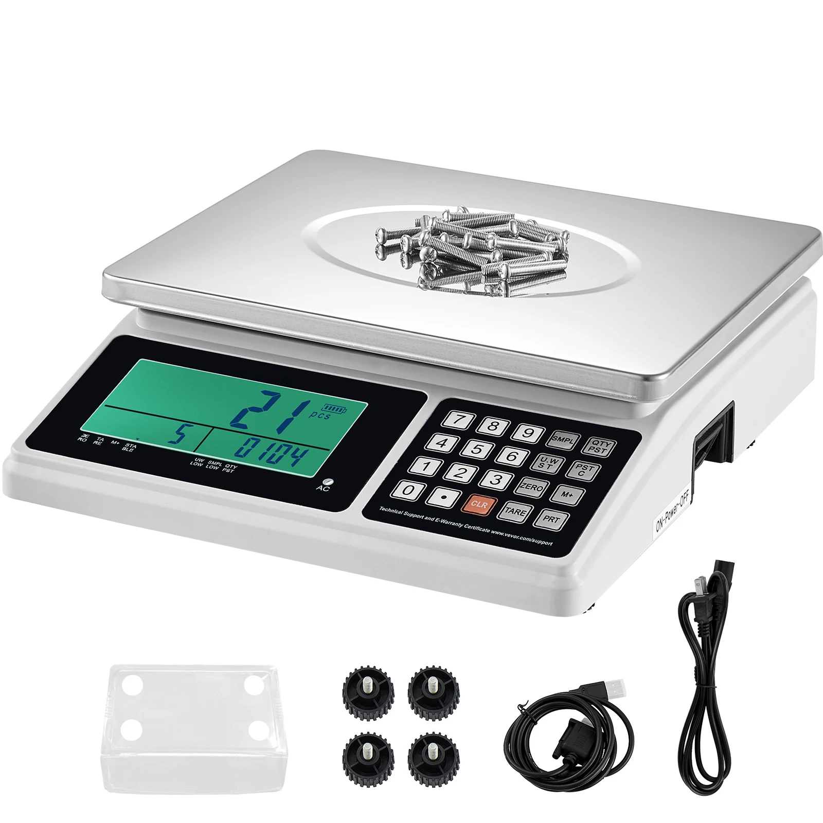 SucceBuy 30kg/1g 디지털 계산 저울 부품 동전 용 RS232 포트 및 LCD 화면이있는 전자 그램 스케일 홈 식품 계량