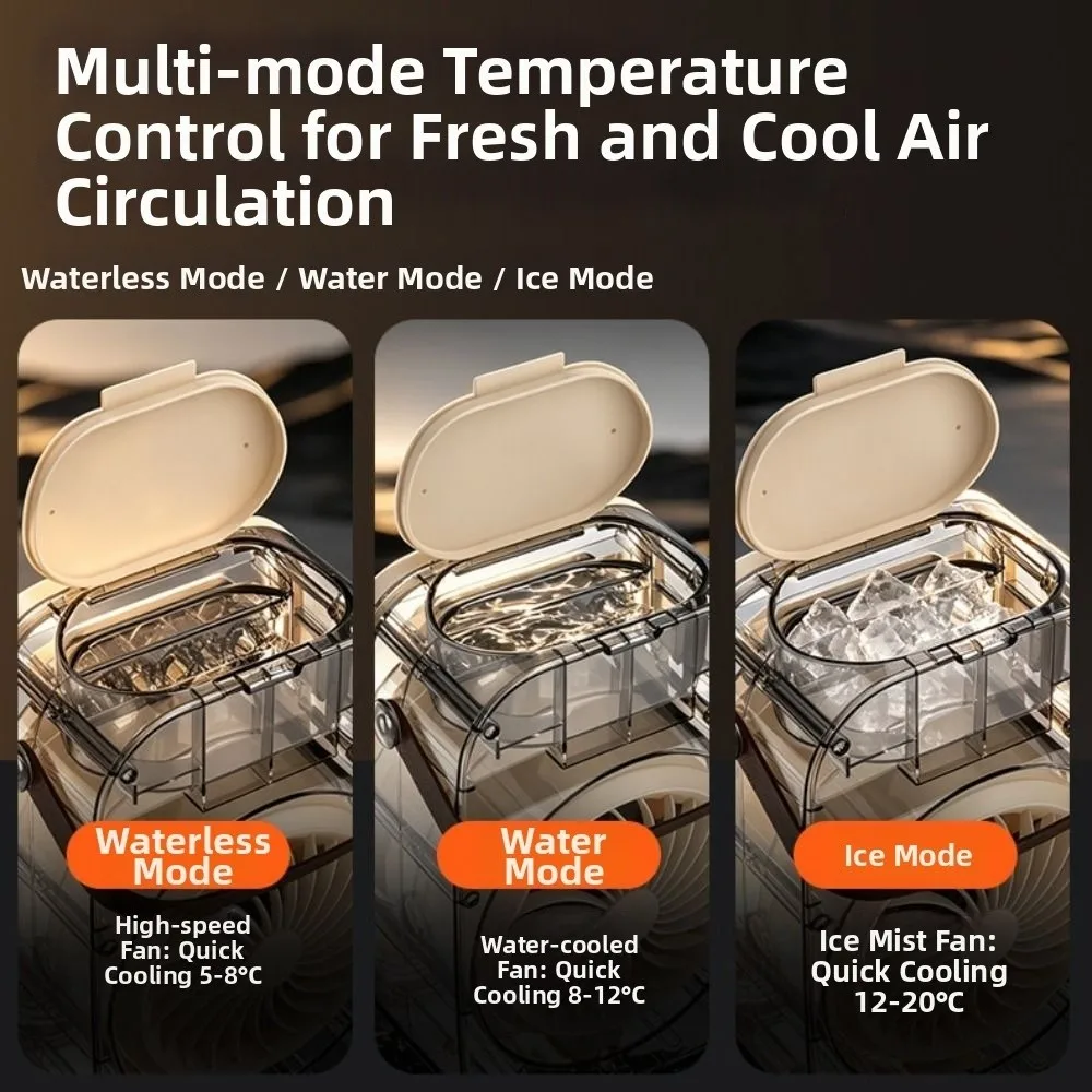 Triple-Hole Desktop Humidifying Fan Digital Display Quiet Operation Silent Spray Fan Energy Saving 100-Speed Adjustment