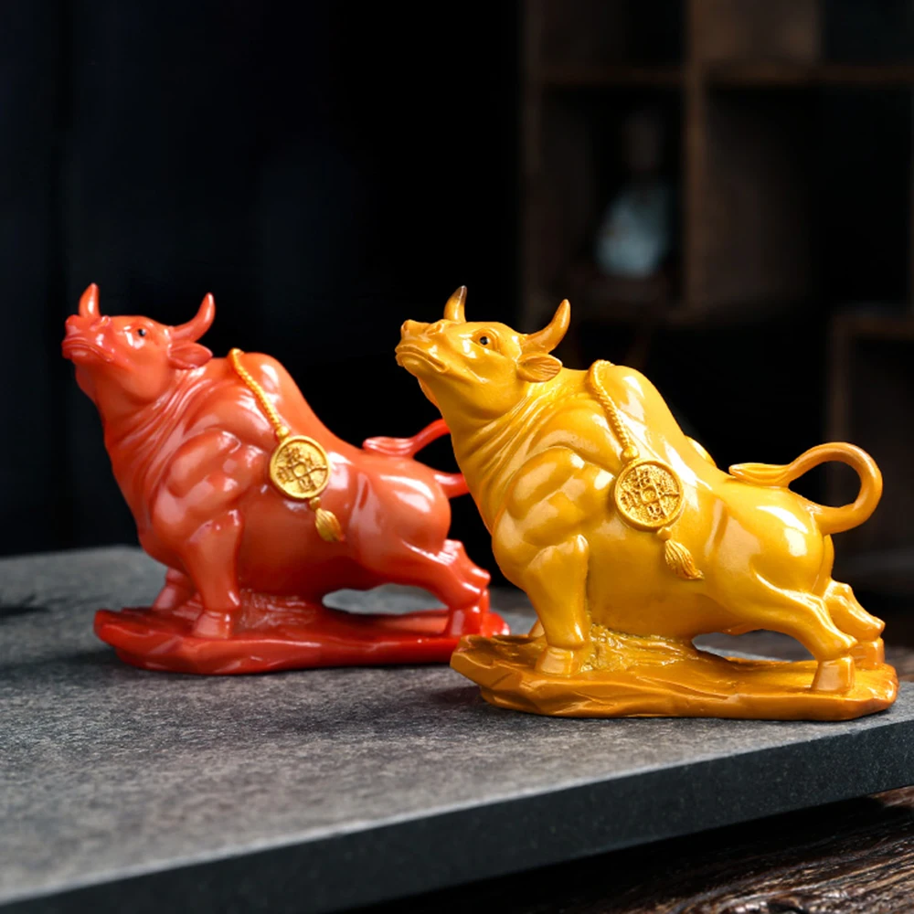 

Украшение для коровьего чая, меняющее цвет, украшение для чайного столика, игра для чая из смолы с водяным буйволом, аксессуары для чайного подноса, креативный чайный сервиз