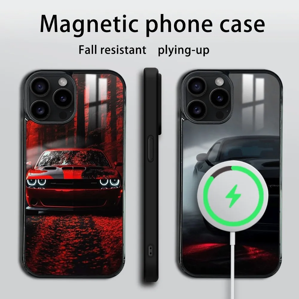 Dodge S-SRT Phone Case For iPhone 16 15 14 13 12 11 Pro Max Plus Mini Mirror Wireless magnetic case