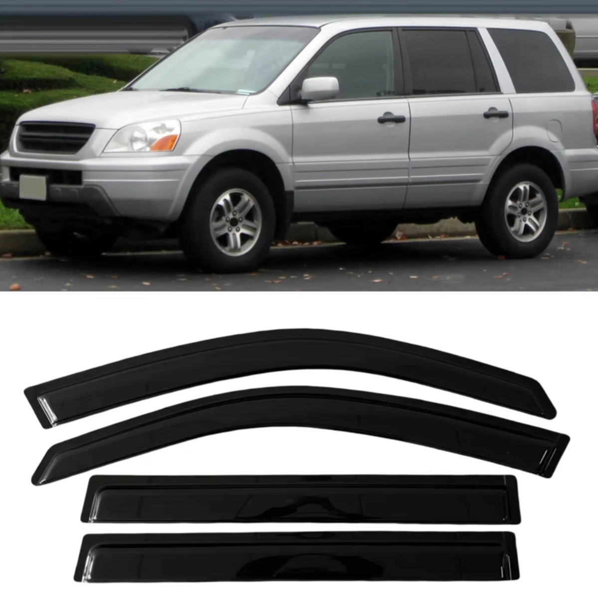 

Оконный козырек для HONDA PILOT 2003 2004 2005 2006 2007, ветровые дефлекторы, защита от дождя, дверной козырек, вентиляционные шторы, вентиляционный козырек