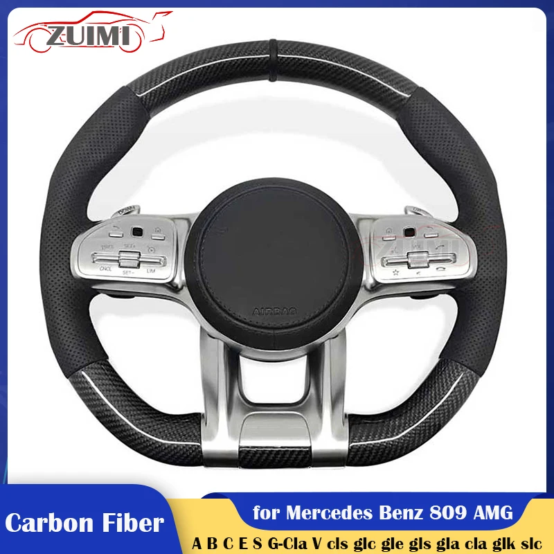 

Carbon Fiber Car Steering Wheel Assembly Racing for Mercedes Benz 809 AMG A/B/C/E/S/G/V Class cls glc gle gls gla cla glk slc