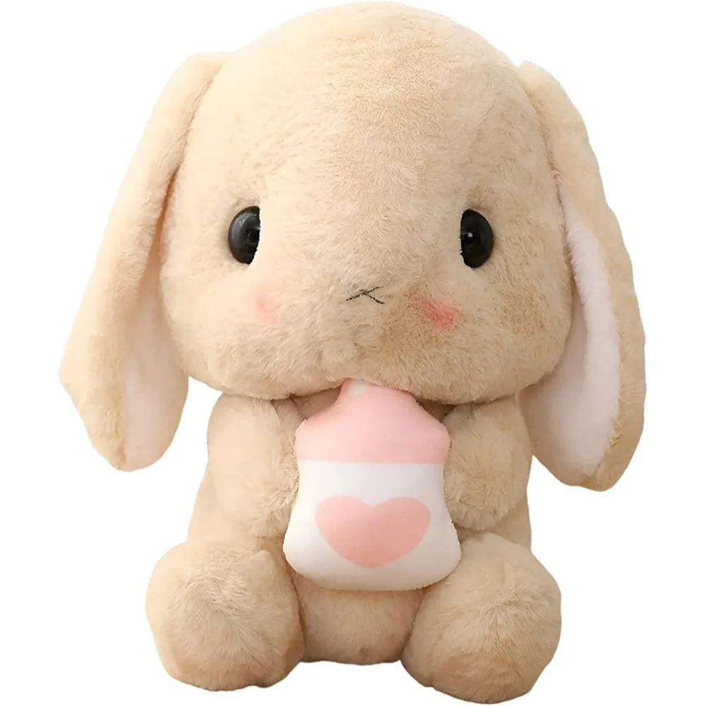

Easter White Rabbit stuffed rabbit animals with carrots, soft, cute and lifelike long-eared standing pink plush toys