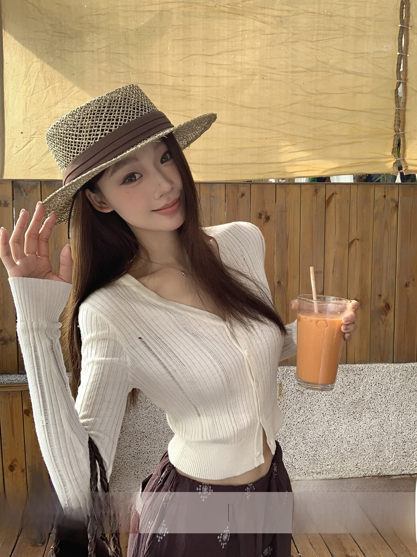 

Женский приталенный вязаный кардиган-жакет в корейском стиле, новинка весны 2026, для повседневной носки