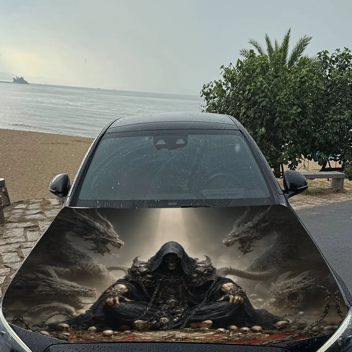 غلاف فينيل للسيارة من Nether Reaper للتحكم في التنين، ملصق غطاء السيارة المقاوم للماء من مادة PVC، عصا ذاتية اللصق مقاومة للخدش