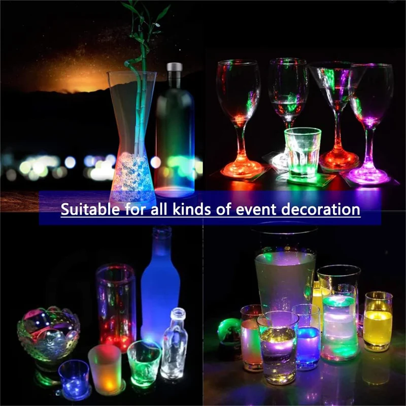 25pcs 10pcs 2pcs LED Coaster Flash Light alimentato a batteria Wine glass Mat Cup Pad Sticker Bottle Drinking Club Bar Party Decor