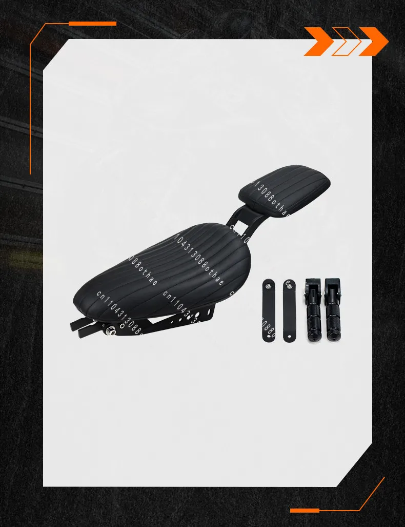 Modified Folding Cushion Front and Rear Seat Cushion Assembly with Seat Cushion Pedal Accessories, Suitable for Triumph Bobber