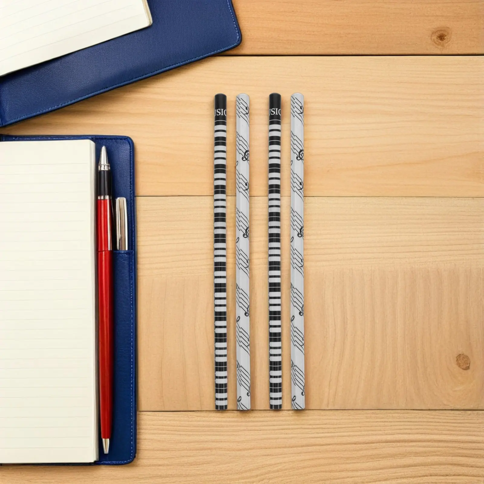 

20Pcs Music Pencils Wooden Hexagonal School Supplies Piano Treble Clef Patterns Writing Drawing Tools for