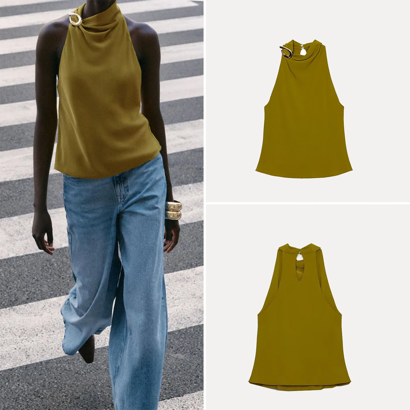 Z Women's Faion Simple Elegance Collar Top Hang Ne Design Versatile ort Length Outerwear for Daily Wear 2025 New A...