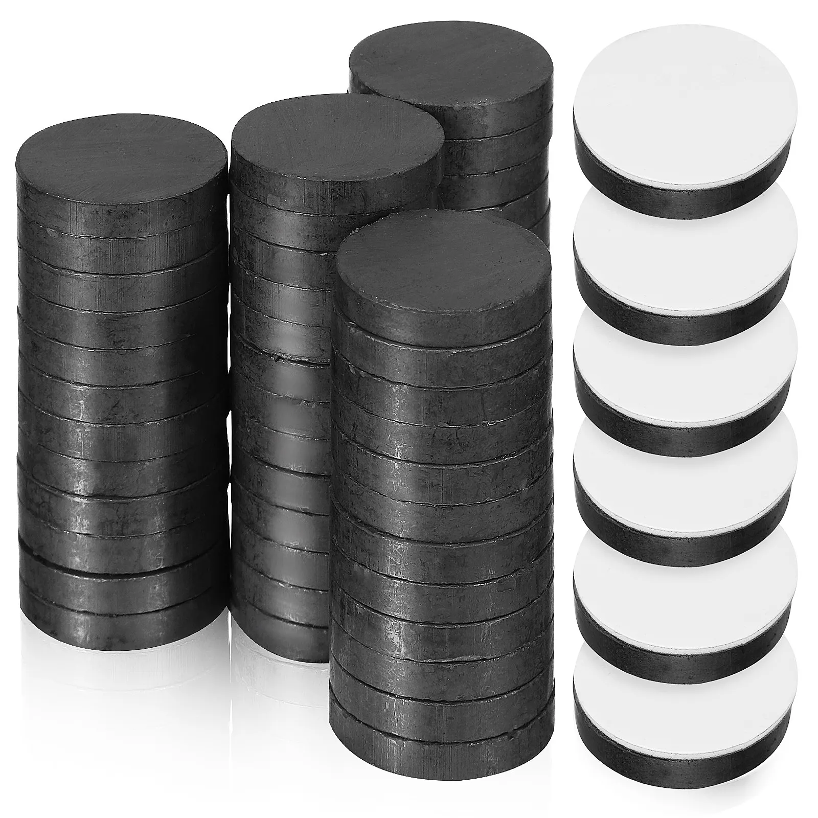

50 Pcs Circular Magnets Fridge Whiteboard with Adhesive Backing Circle Refridgerator