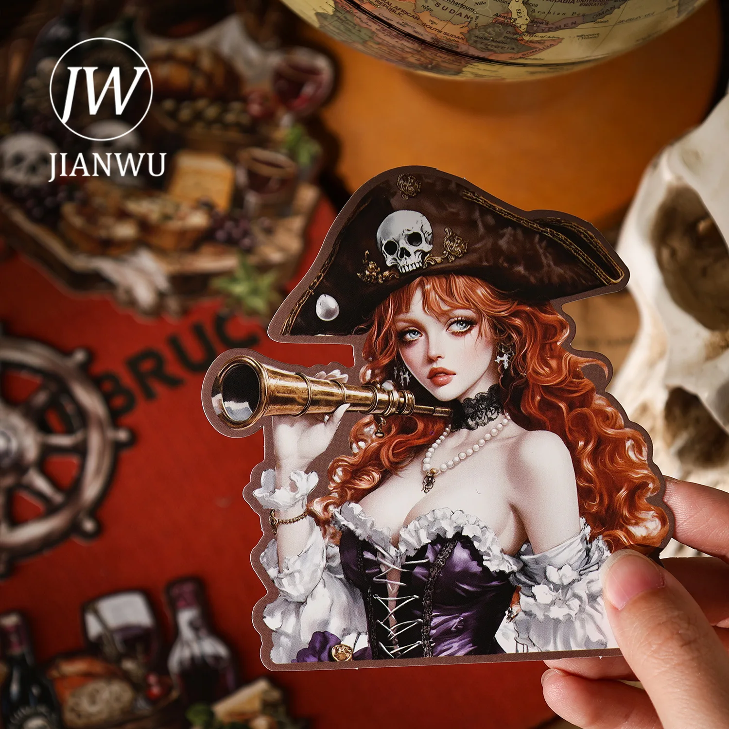 JIANWU Vintage Dark Character Flower Plant Landscape Material Collage Scrapbooking Sticker Creative DIY Journal Stationery view 2