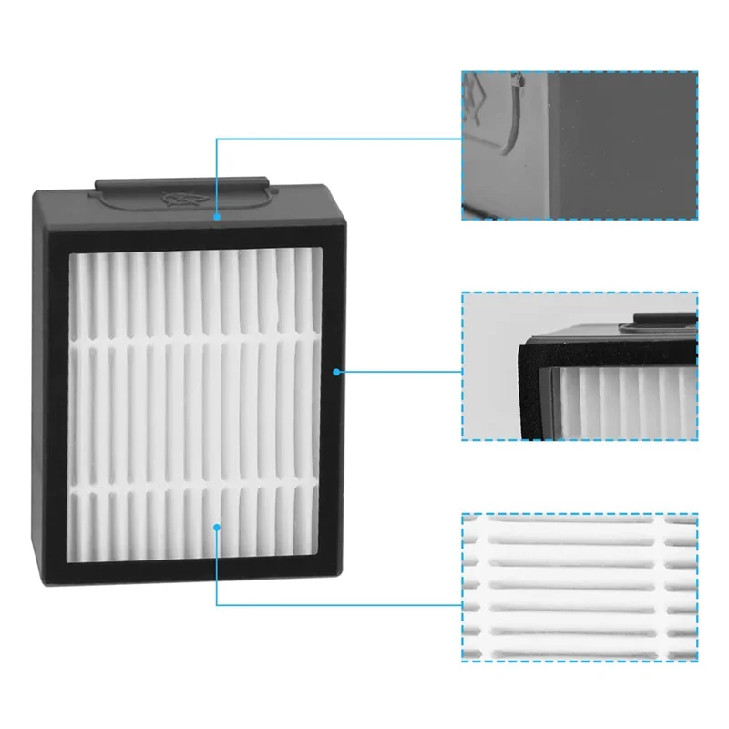 Substituição filtro hepa para irobot roomba série, e5, e6, e7, i1, i3, i4, i5, i6, i7, i8, j7, 9 peças (não para j7 +)