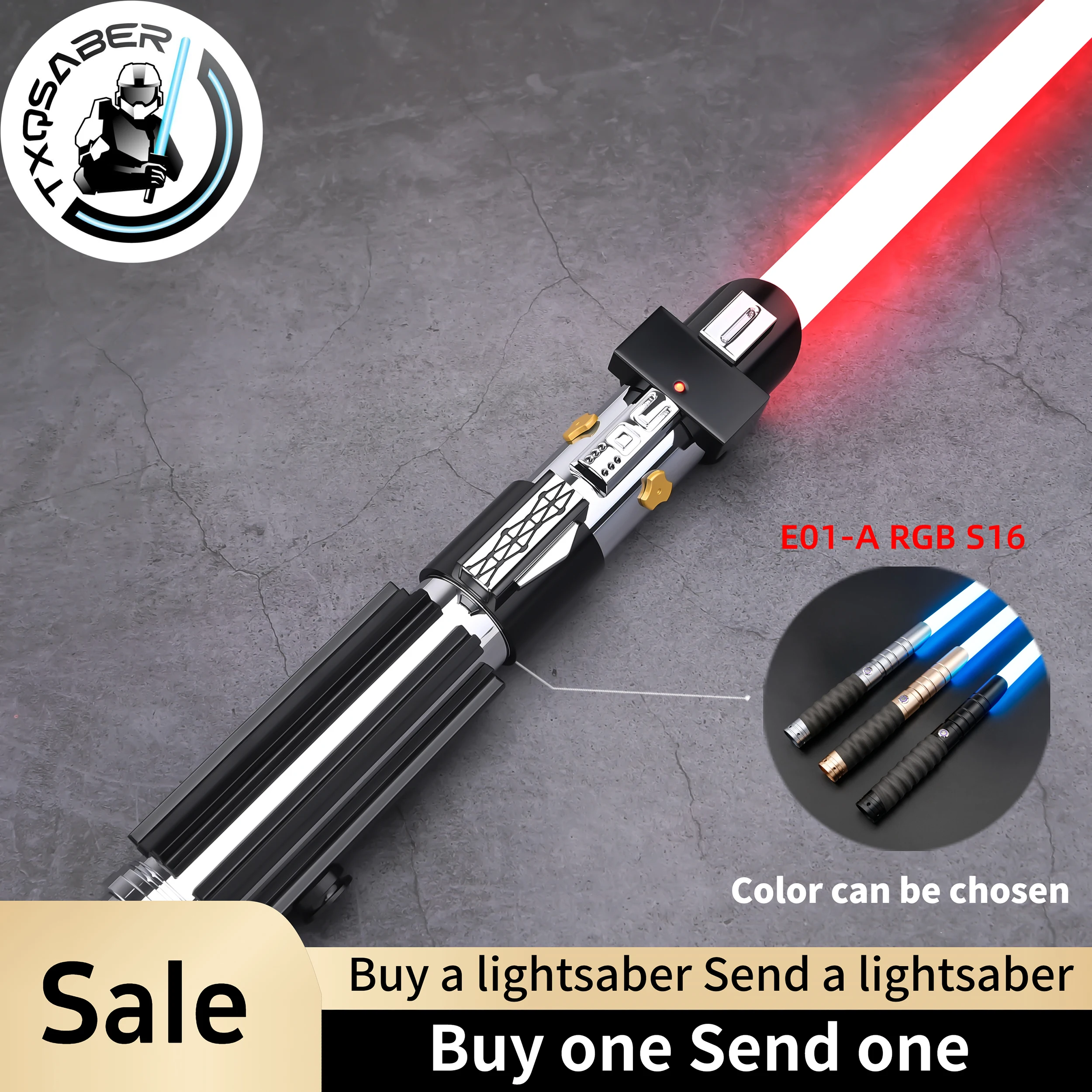 TXQSABER Lightsaber Vader EP3 Heavy Dueling RGB Neo Pixel Laser Sword Smooth Swing Blaster Jedi Lightsword Cosplay Toy for Adult