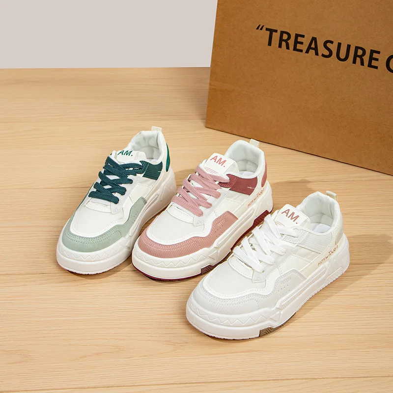 

Thick Soled Women New Multifunctional Running and Skateboarding Shoes Women Round Toe Flat Bottom Non Slip Casual Shoes