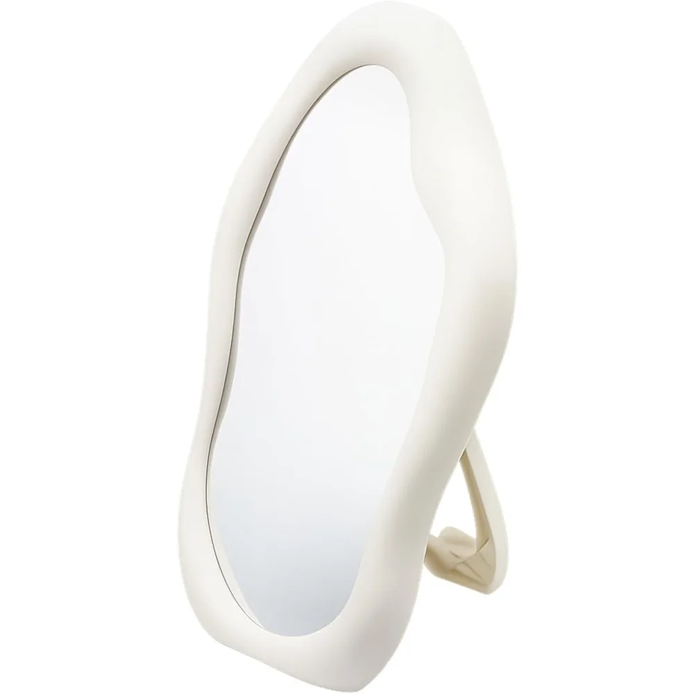 

Desk Makeup Mirror, Portable Folding Travel Make Up Mirror for Standing Hanging Handheld, 7X10 Inch Abs Plastic, Shower Mirror