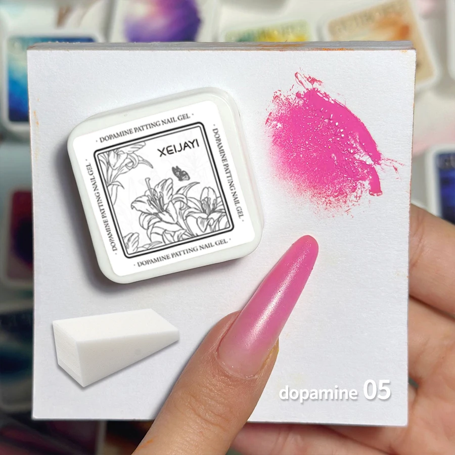 XEIJAYI 1 Stück Pat Painting Gel Nagellack mit 1 Farbschwamm, Farbverlauf, semi-permanent, abziehbar, UV-LED-Nagelkunst-Gel-Lacke für N – Detail 9