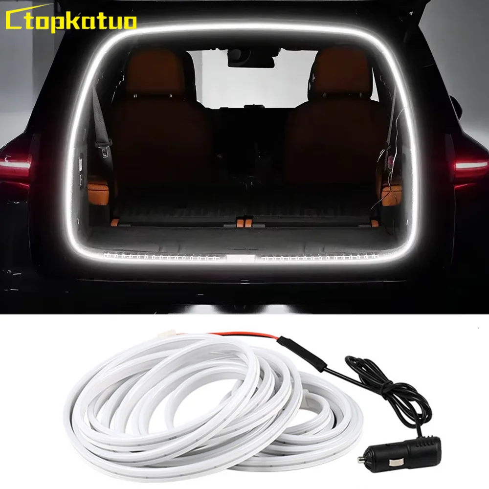 

5M RGB Flexible LED Car Trunk Light Decorative Ambient Strip DC12V White LED Strips Auto Sensor Atmosphere Lamp for Trunk