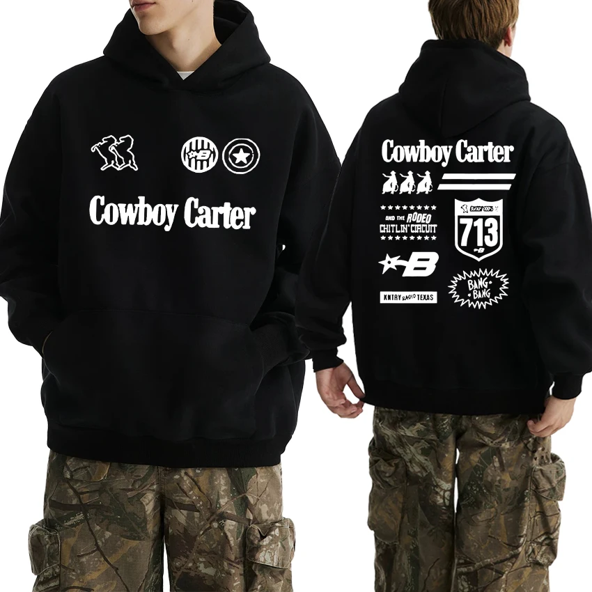 

Hot Sale Beyonce Cowboy Carter Tour 2025 Double Sided printed Hoodie Men women fashion Y2k Sweatshirt Unisex Fleece pullovers