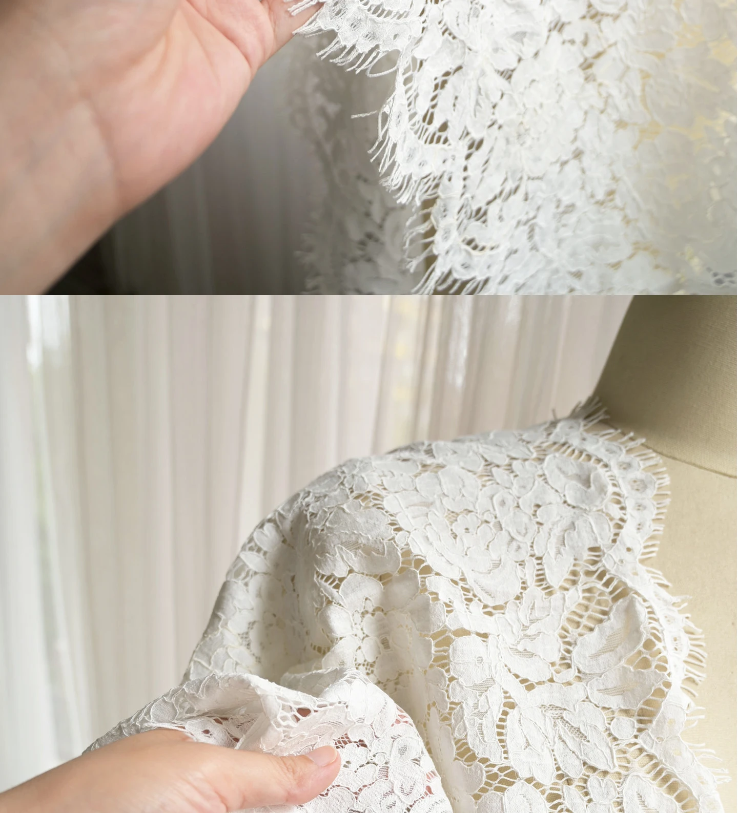 150CMX36CM ، الحدود القطن رمش أقمشة الدانتيل. DIY بها بنفسك الخياطة فساتين الزفاف الزفاف. نسيج الدانتيل الفرنسي 2025 نسيج عالي الجودة الدانتيل #5