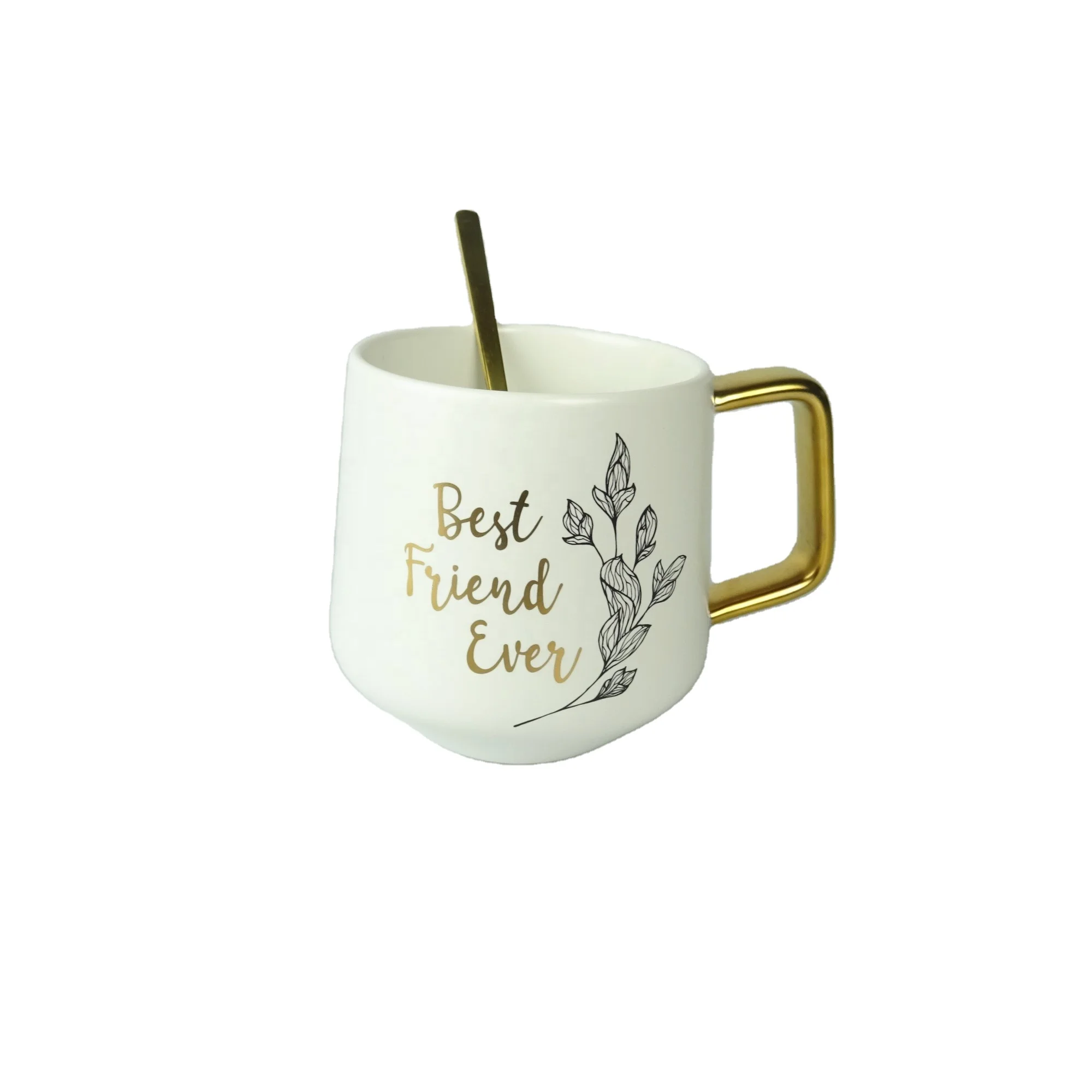 Imagem -03 - Caneca de Café Cerâmica com Alça de Ouro Copo Inspirador Presentes Motivacionais Bonitos Personalizado