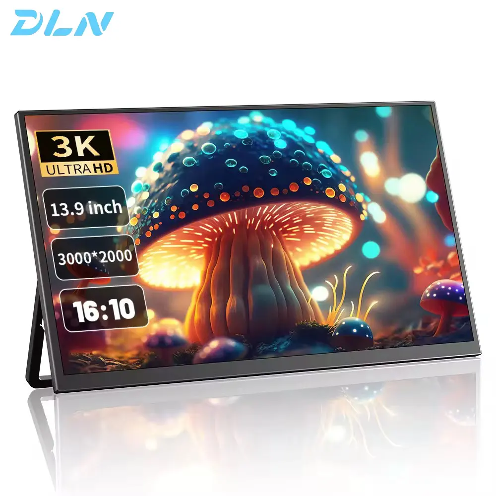 

DLN 3K 13.9 inch Portable Monitor 2000P 70.8% sRGB 60Hz Laptop Screen Extender Stand Type Monitor For Wins & Mac, Gaming
