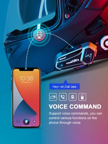 2 шт. Мотоциклетная гарнитура Fodsports M1-S AIR, шлем Bluetooth-гарнитура, 4 гонщика.