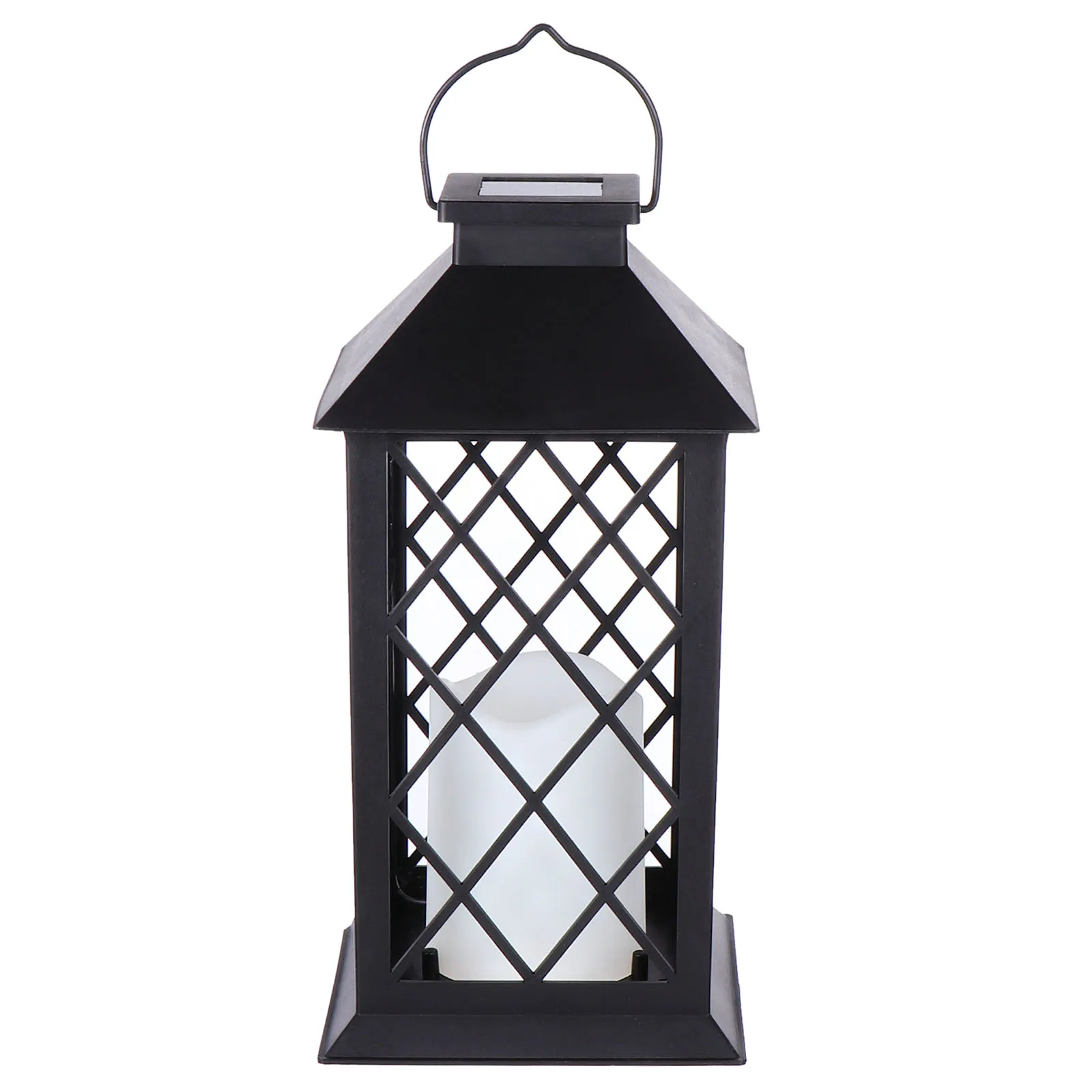 

1pc Wind Solar Solar Lamp Light Black Decorative Hanging Outdoor Warm Lighting Garden Hanging Light For Outdoor LED Candles