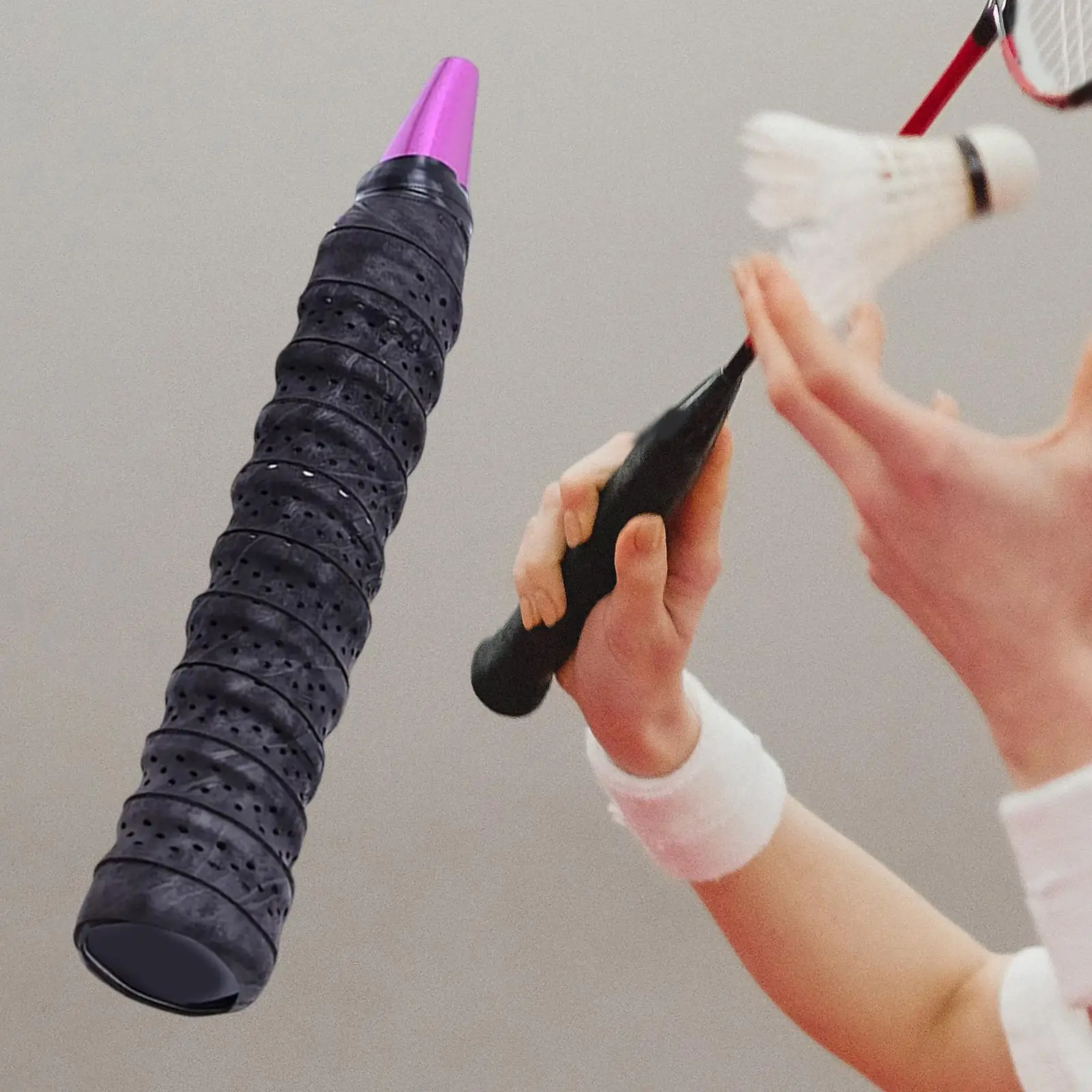 Racket Overgrip Tape PU Material Sweatproof Non Slip Handle Wrap Sports Tool for Tennis Badminton